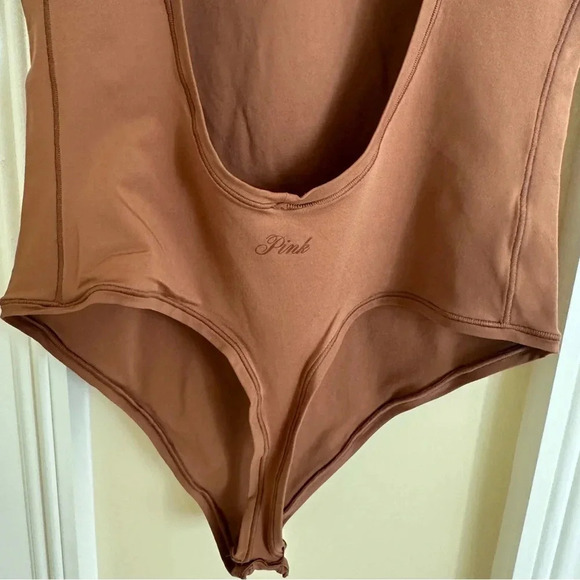 Victoria’s Secret Small Brown Base Layer Thong Bodysuit High Neck Keyhole Back - Picture 4 of 4